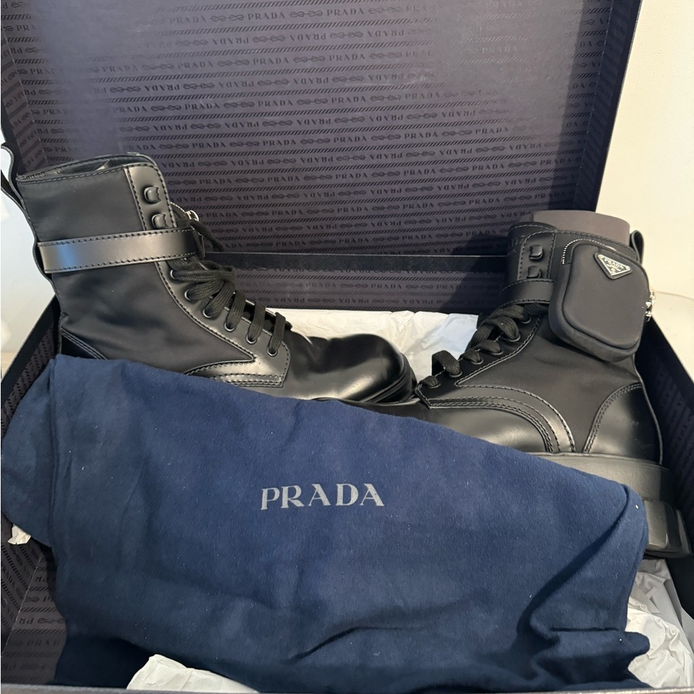 Prada Monolith Boots with Pouch